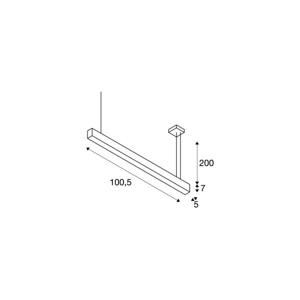 SLV GLENOS Profilpendelleuchte, LED, 4000K, schwarz, 1 m, 43W (1001403)