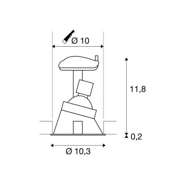 SLV HORN-A Einbauleuchte, QPAR51, rund, weiß, max. 25W, inkl. Clipfedern (113151)