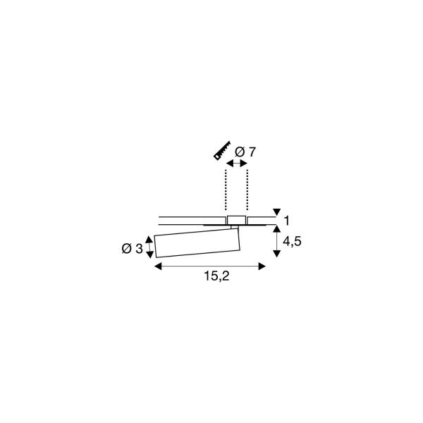 SLV KARPO 30 Wand- und Deckeneinbauleuchte, LED, einflammig, 3000K, weiß, Rosette flach (152381)