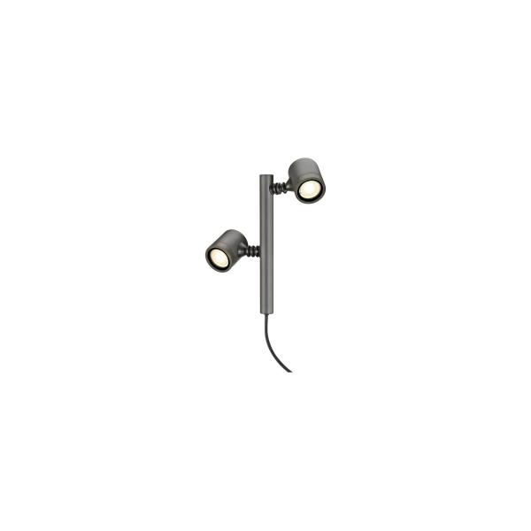 ARDEBO.de SLV MYRA 2 Outdoor Spiessleuchte, zweiflammig, LED GU10 51 mm, IP44, anthrazit (233185)