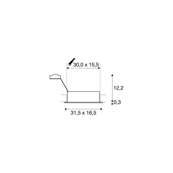 SLV NEW TRIA Einbauleuchte, zweiflammig, QPAR111, rechteckig, aluminium gebürstet, max. 150W, inkl. Clipfedern (111382)