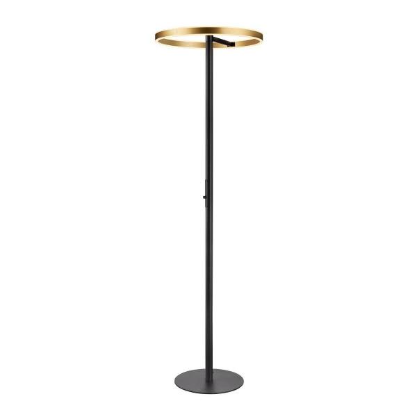 ARDEBO.de SLV ONE STRAIGHT FL Stehleuchte, LED, CRI90, 140°, 20W, 1200/1200lm, 2700/3000K, schwarz/messing (1006353)