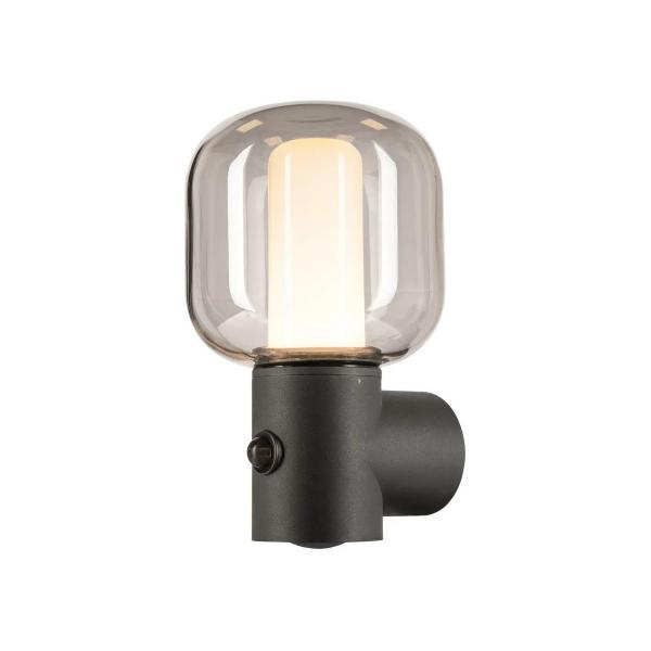 SLV OVALISK SENSOR LED Wandaufbauleuchte mit Bewegungsmelder, CCT switch 3000/4000K, IP65, anthrazit (1004679)