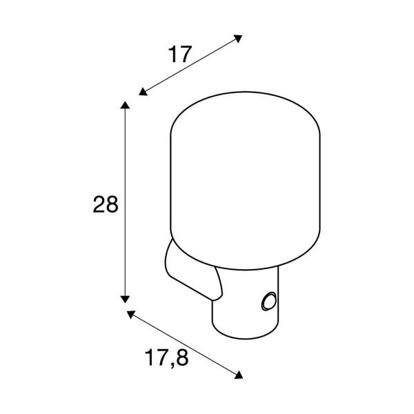 SLV OVALISK SENSOR LED Wandaufbauleuchte mit Bewegungsmelder, CCT switch 3000/4000K, IP65, anthrazit (1004679)