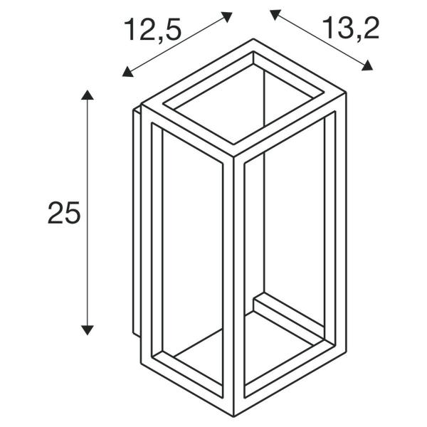 SLV QUADRULO Outdoor Wandaufbauleuchte, LED, 3000K, IP55, anthrazit (1007207)