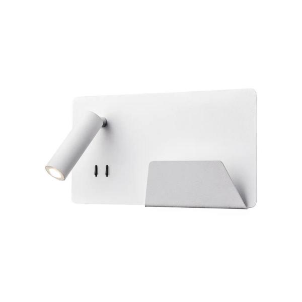 ARDEBO.de SLV SOMNILA SPOT Indoor LED Wandaufbauleuchte, 3000K, V. rechts, USB, weiß (1003458)