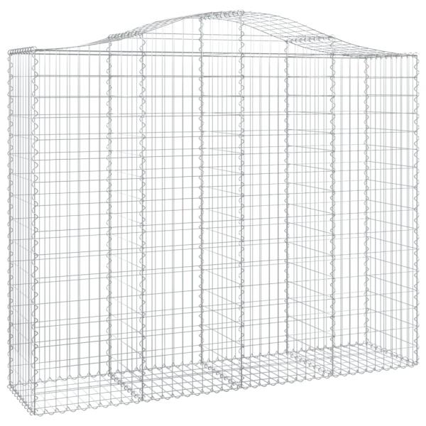 Gabionen mit Hochbogen 7 Stk. 200x50x160/180cm Verzinktes Eisen
