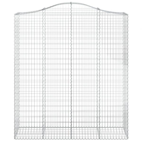 Gabionen mit Hochbogen 5 Stk. 200x50x220/240cm Verzinktes Eisen