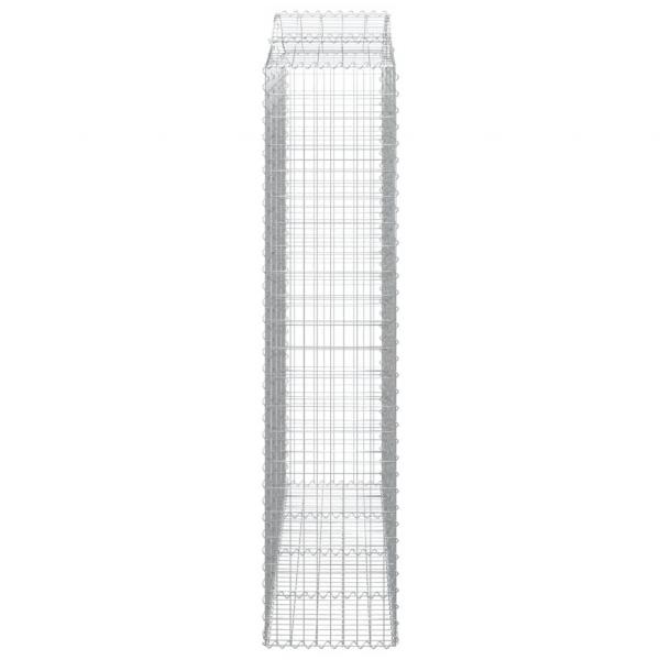 Gabionen mit Hochbogen 5 Stk. 200x50x220/240cm Verzinktes Eisen