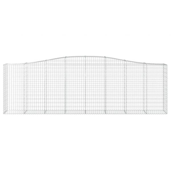 Gabionen mit Hochbogen 4 Stk. 400x50x120/140cm Verzinktes Eisen