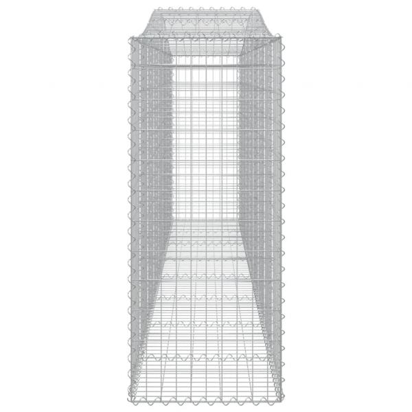 Gabionen mit Hochbogen 4 Stk. 400x50x120/140cm Verzinktes Eisen