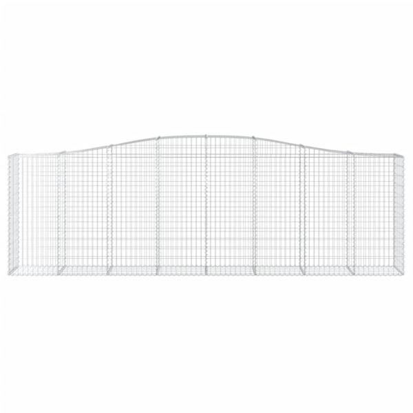 Gabionen mit Hochbogen 5 Stk. 400x50x120/140cm Verzinktes Eisen