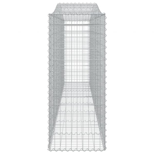 Gabionen mit Hochbogen 15 Stk 400x50x120/140cm Verzinktes Eisen
