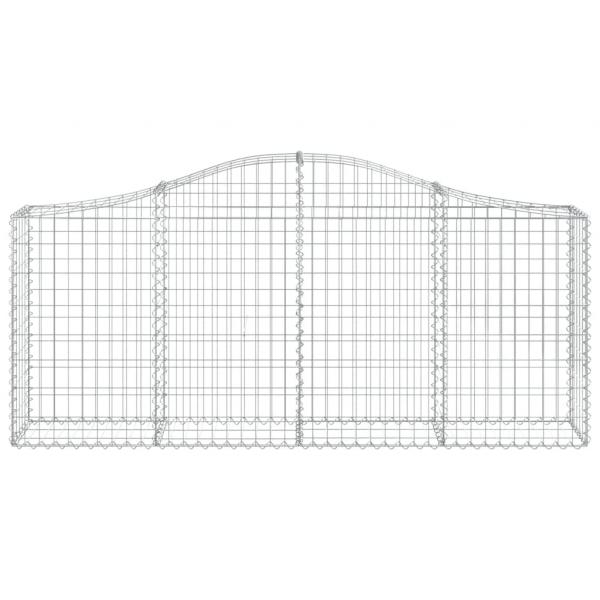 Gabionen mit Hochbogen 14 Stk. 200x30x80/100cm Verzinktes Eisen