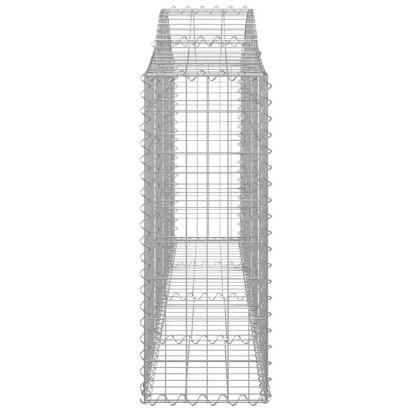 Gabionen mit Hochbogen 2 Stk. 200x30x80/100 cm Verzinktes Eisen