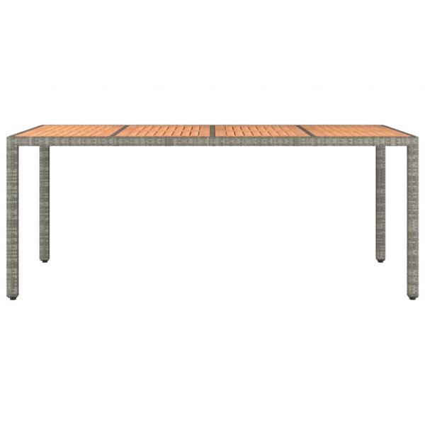 Gartentisch mit Holzplatte Grau Poly Rattan & Massivholz Akazie