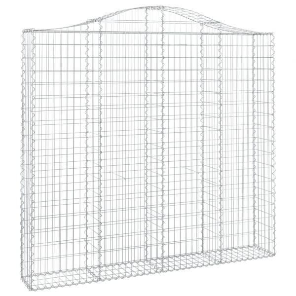 Gabionen mit Hochbogen 2 Stk. 200x30x180/200cm Verzinktes Eisen