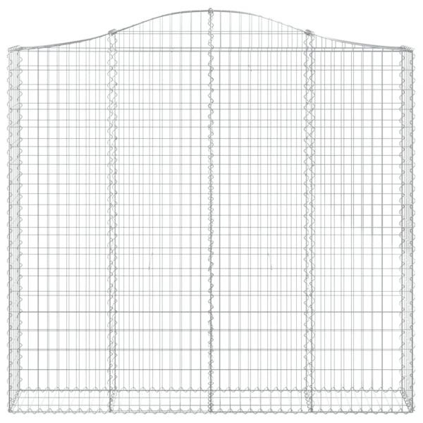Gabionen mit Hochbogen 2 Stk. 200x30x180/200cm Verzinktes Eisen