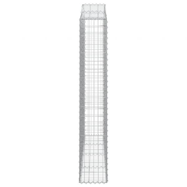 Gabionen mit Hochbogen 2 Stk. 200x30x180/200cm Verzinktes Eisen