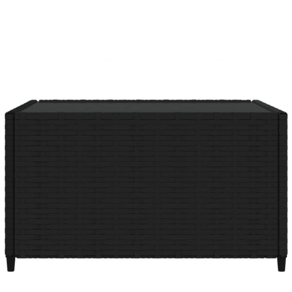 Garten-Couchtisch Quadratisch Schwarz 50x50x30 cm Poly Rattan