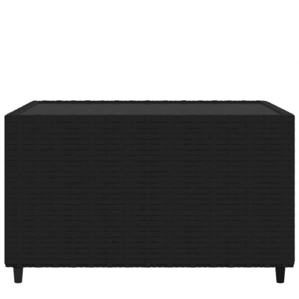 Garten-Couchtisch Quadratisch Schwarz 50x50x30 cm Poly Rattan