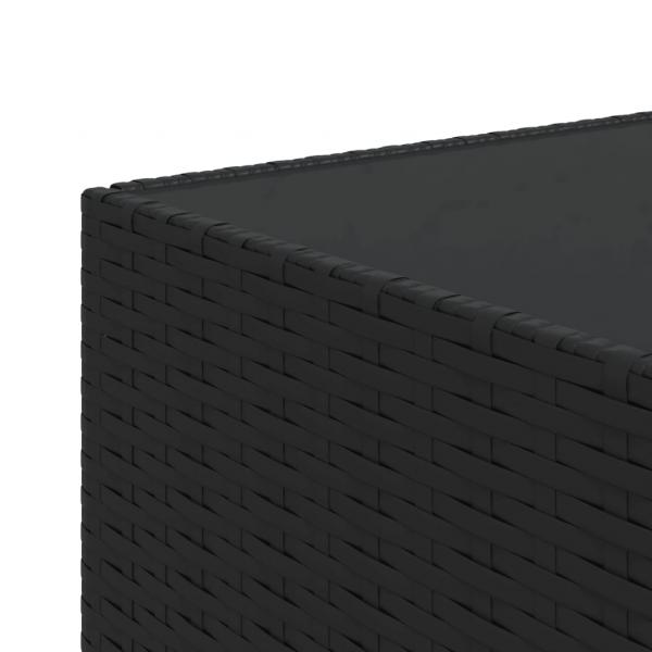 Garten-Couchtisch Quadratisch Schwarz 50x50x30 cm Poly Rattan