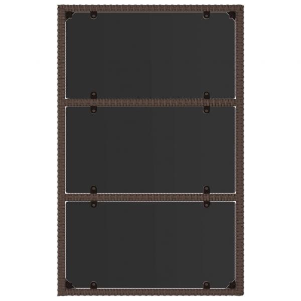 4-tlg. Garten-Lounge-Set mit Kissen Braun Poly Rattan