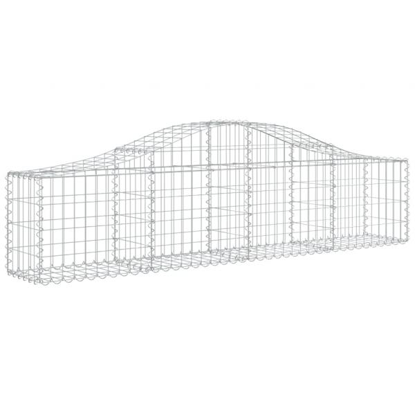 Gabionen mit Hochbogen 8 Stk. 200x30x40/60 cm Verzinktes Eisen