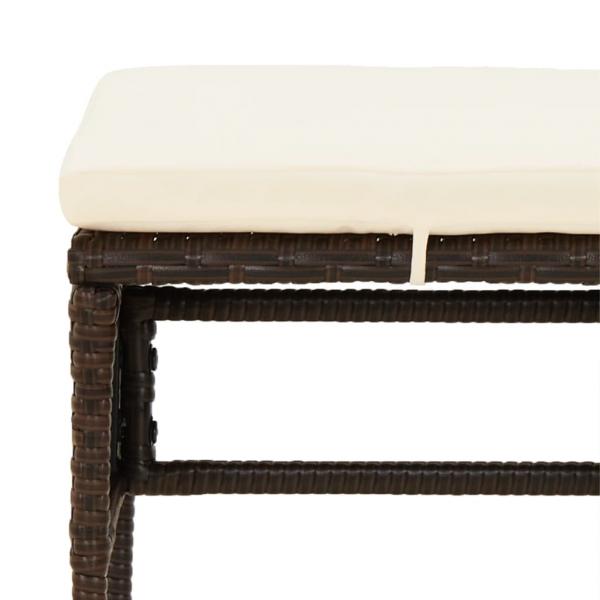 6-tlg. Garten-Lounge-Set mit Kissen Braun Poly Rattan