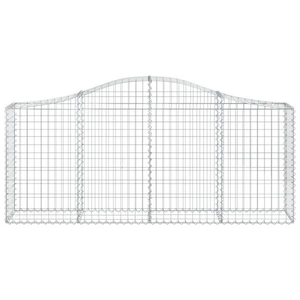 Gabionen mit Hochbogen 13 Stk. 200x30x80/100cm Verzinktes Eisen