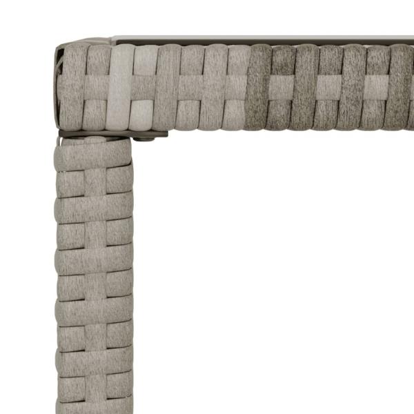 6-tlg. Garten-Lounge-Set mit Kissen Grau Poly Rattan