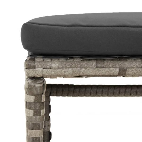 6-tlg. Garten-Lounge-Set mit Kissen Grau Poly Rattan