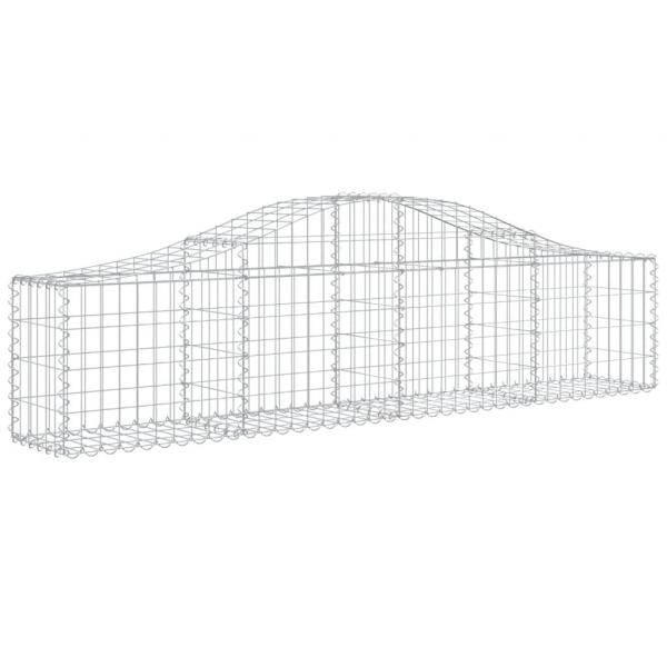 Gabionen mit Hochbogen 3 Stk. 200x30x40/60 cm Verzinktes Eisen