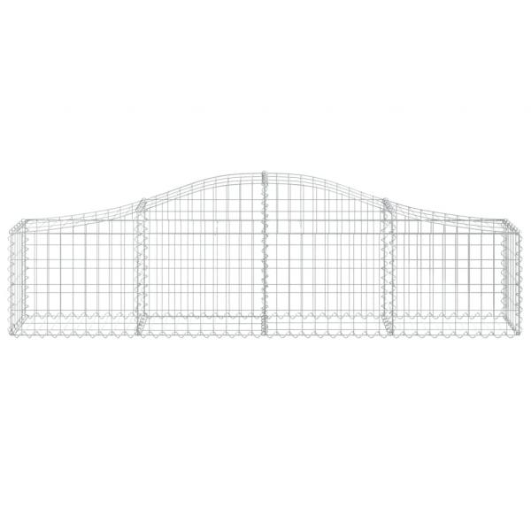 Gabionen mit Hochbogen 3 Stk. 200x30x40/60 cm Verzinktes Eisen