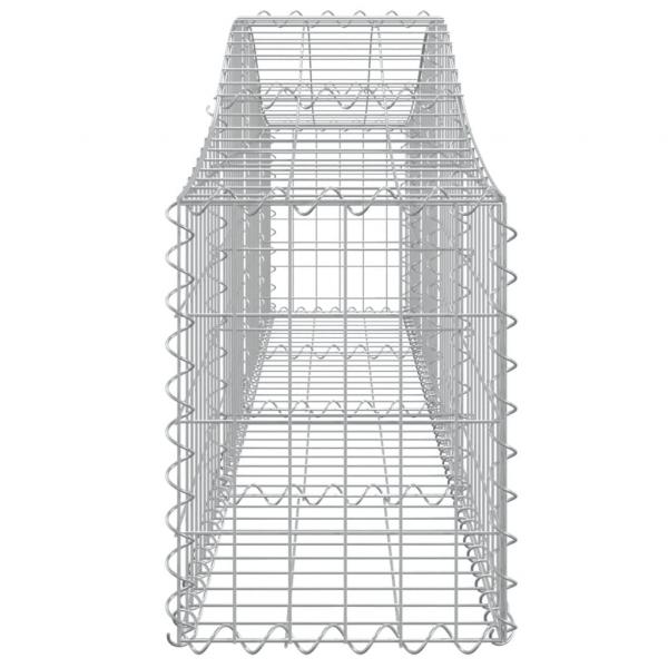Gabionen mit Hochbogen 3 Stk. 200x30x40/60 cm Verzinktes Eisen