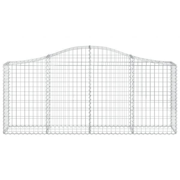Gabionen mit Hochbogen 20 Stk. 200x30x80/100cm Verzinktes Eisen