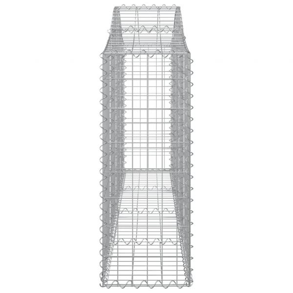 Gabionen mit Hochbogen 20 Stk. 200x30x80/100cm Verzinktes Eisen