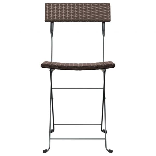 Bistrostühle 6 Stk. Klappbar Braun Poly Rattan und Stahl