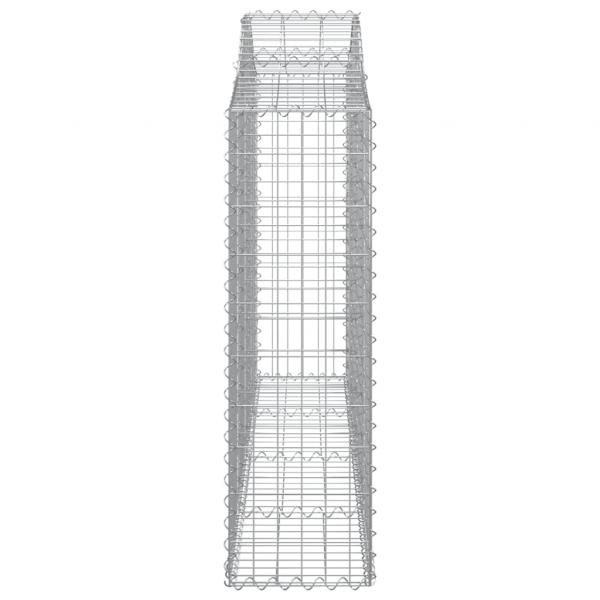 Gabionen mit Hochbogen 13Stk. 200x30x100/120cm Verzinktes Eisen