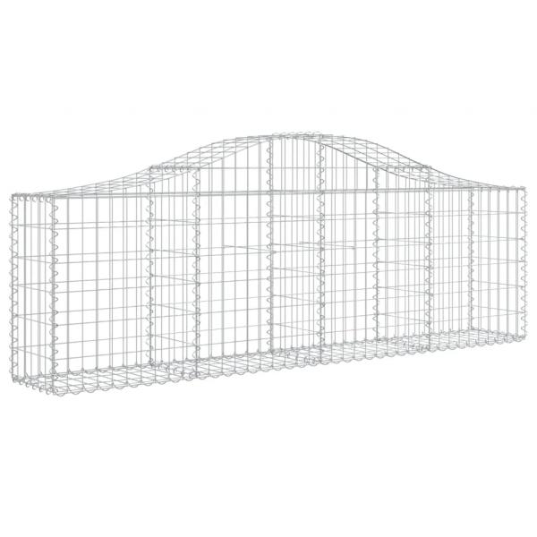 Gabionen mit Hochbogen 12 Stk. 200x30x60/80 cm Verzinktes Eisen