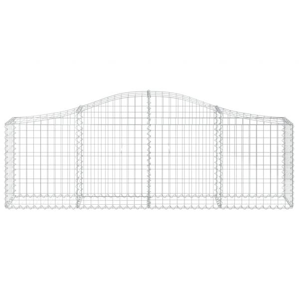 Gabionen mit Hochbogen 12 Stk. 200x30x60/80 cm Verzinktes Eisen