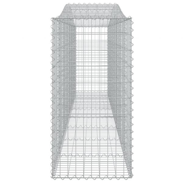 Gabionen mit Hochbogen 8 Stk. 400x50x100/120cm Verzinktes Eisen