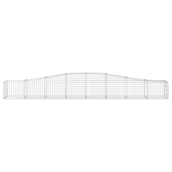 Gabionen mit Hochbogen 3 Stk. 400x50x40/60cm Verzinktes Eisen