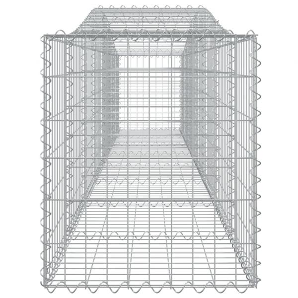 Gabionen mit Hochbogen 2 Stk. 400x50x60/80 cm Verzinktes Eisen