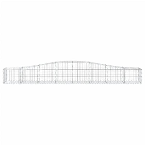 Gabionen mit Hochbogen 9 Stk. 400x50x40/60cm Verzinktes Eisen