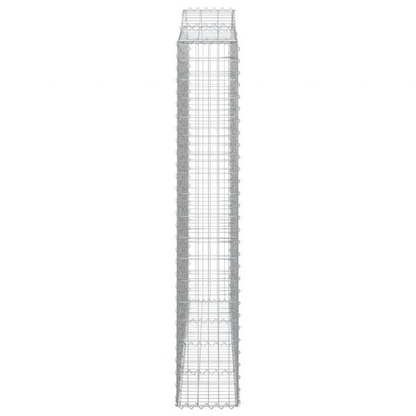 Gabionen mit Hochbogen 3 Stk. 200x30x180/200cm Verzinktes Eisen