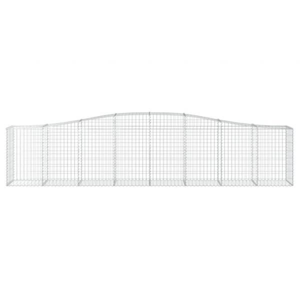 Gabionen mit Hochbogen 9 Stk. 400x50x80/100cm Verzinktes Eisen