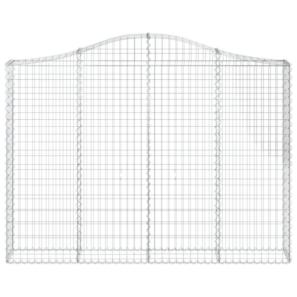 Gabionen mit Hochbogen 5 Stk. 200x30x140/160cm Verzinktes Eisen