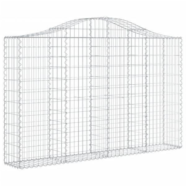Gabionen mit Hochbogen 9 Stk. 200x30x120/140cm Verzinktes Eisen