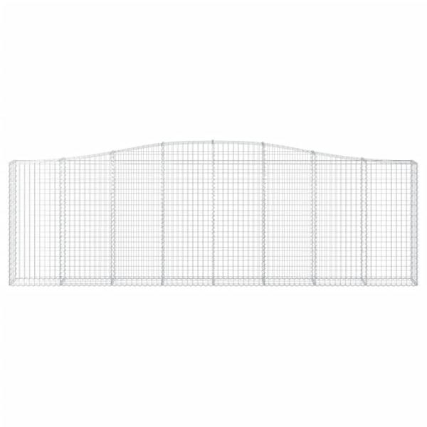Gabionen mit Hochbogen 2 Stk. 400x30x120/140cm Verzinktes Eisen